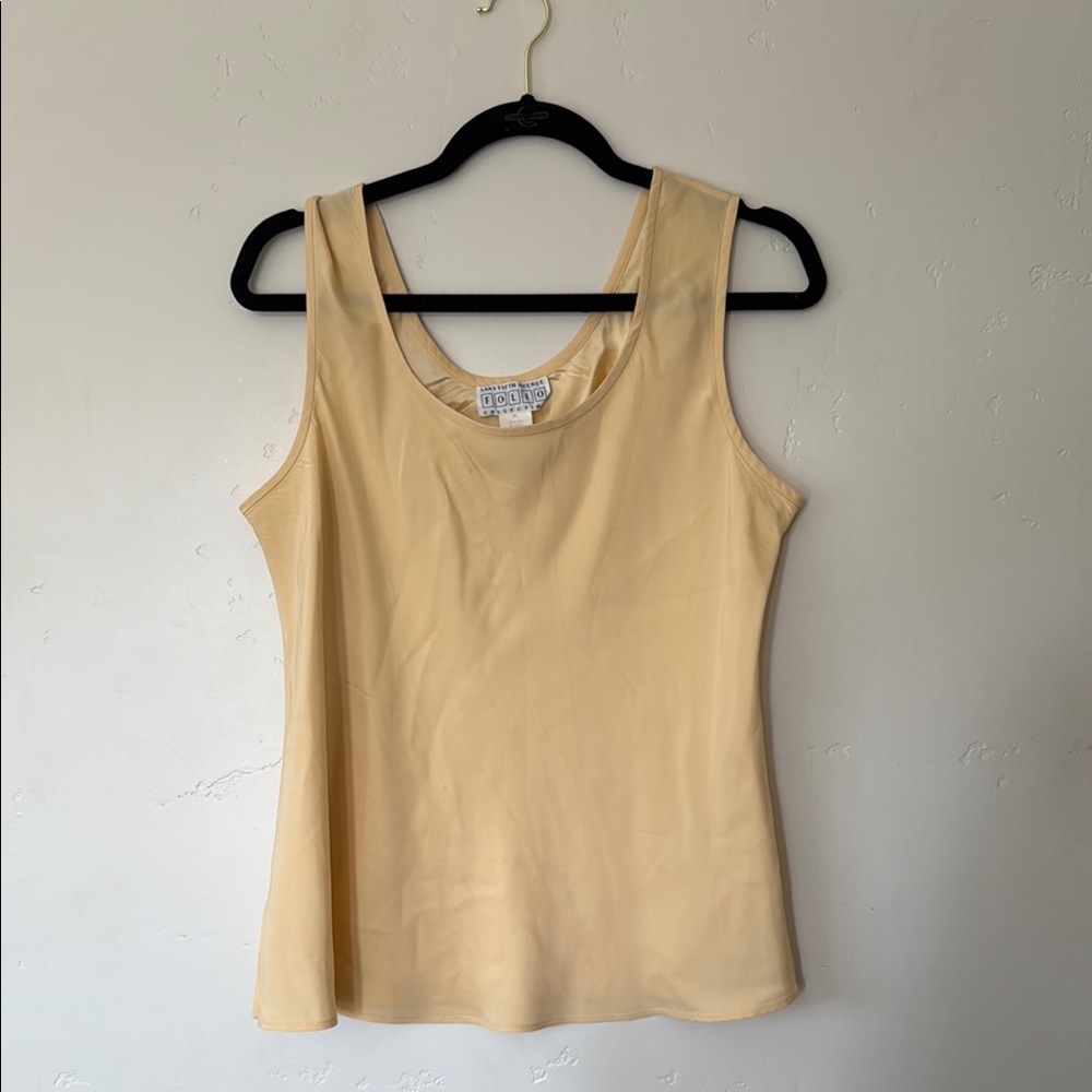 Vintage Butter Yellow Silk Tank